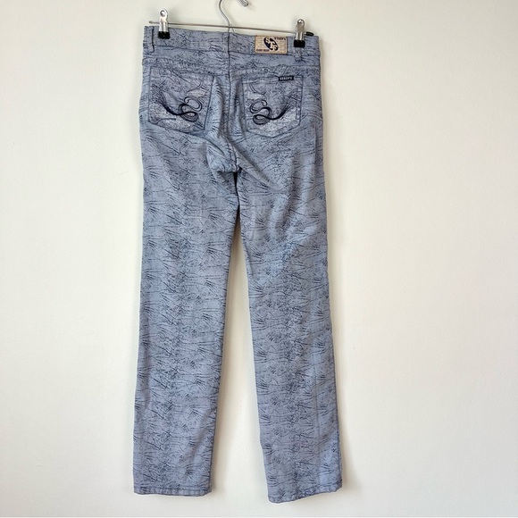 Vintage Steffy Patterned Low Rise Flare Jeans - Picture 2 of 7